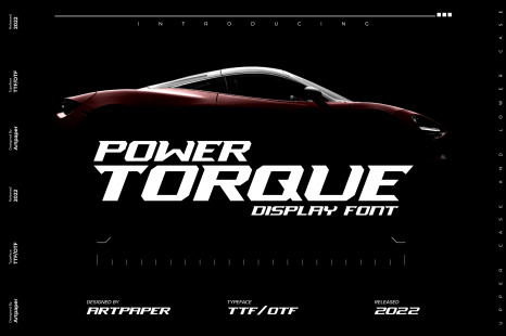 POWER TORQUE Sport Racing Typeface