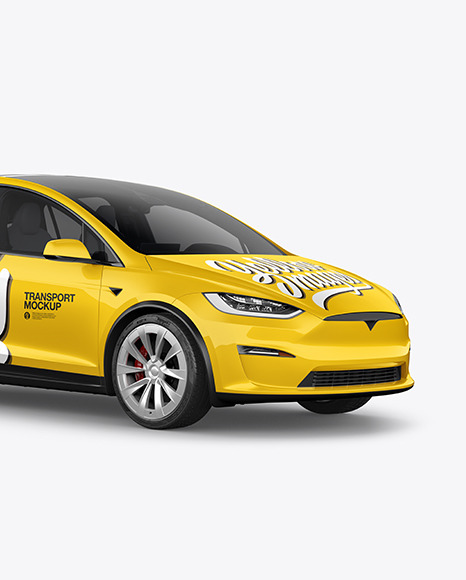 Electric Executive Car Mockup - Half Side View