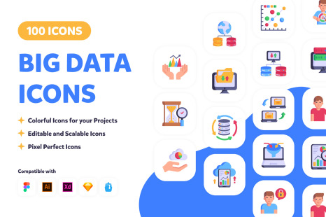 100 BIG Data Icons
