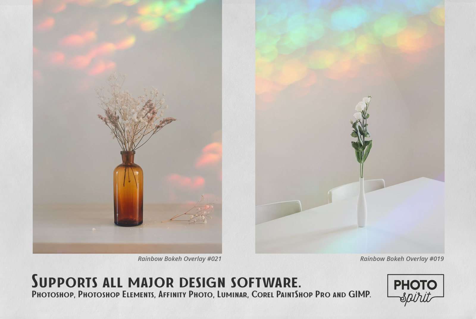 Rainbow Bokeh Effect Overlays