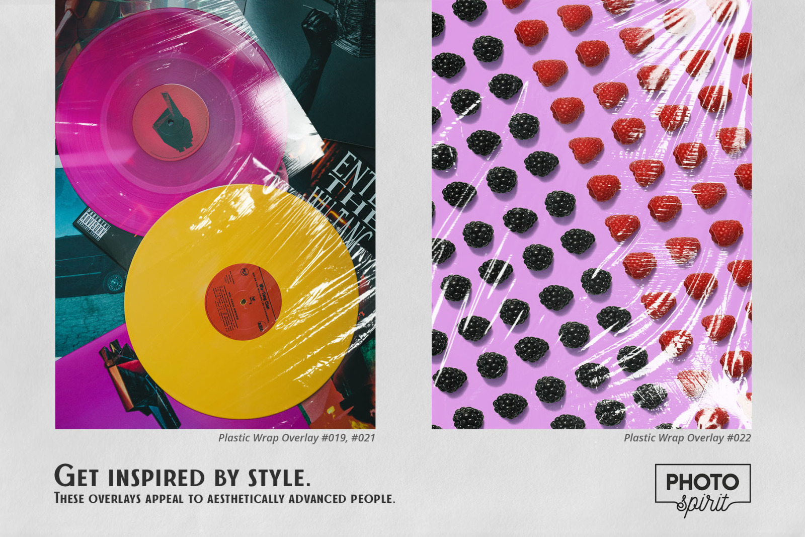 Plastic Wrap Effect Overlays on Yellow Images Creative Store