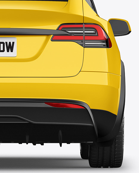 Electric Executive Car Mockup - Back View