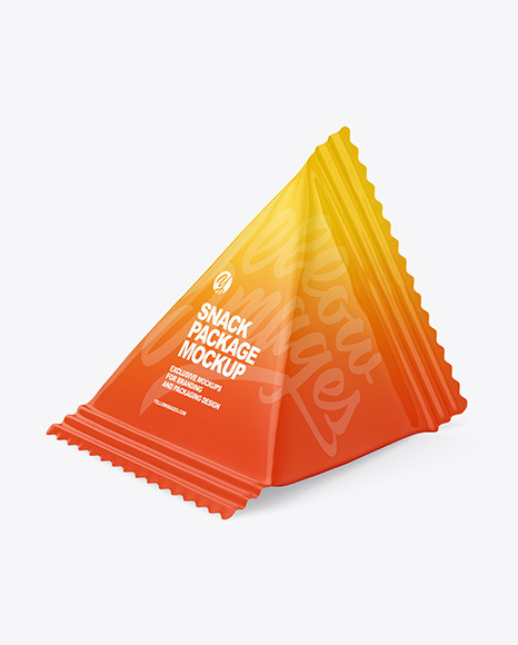 Glossy Triangular Package Mockup