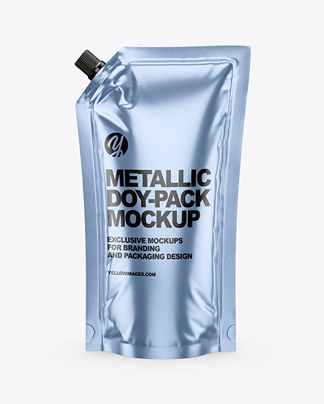 Glossy Metallic Doy-Pack Mockup