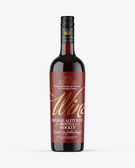 Antique Green Glass Red Wine Bottle Mockup