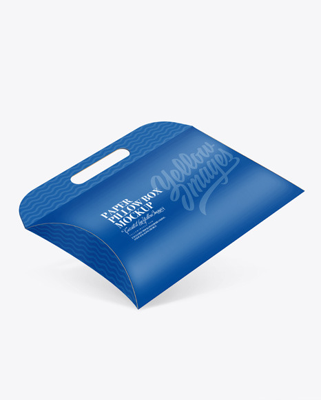 Paper Pillow Box W/ Handle Mockup