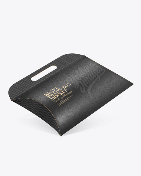 Kraft Pillow Box W/ Handle Mockup