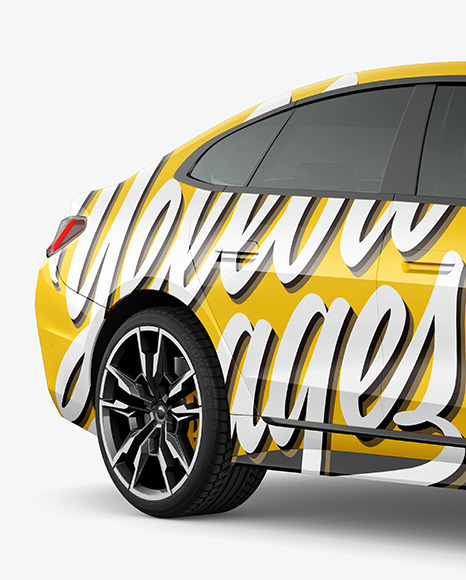 Compact Executive Car Mockup - Half Side View