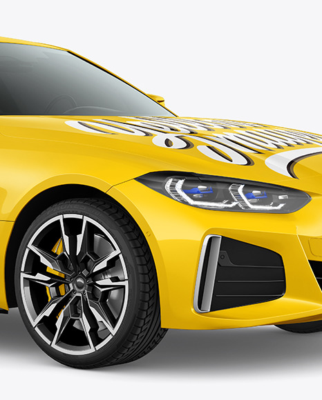 Compact Executive Car Mockup - Half Side View