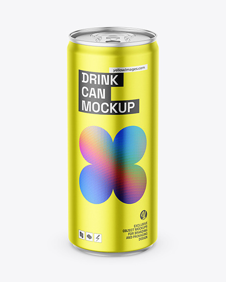 Drink Can w\ Metallic Finish Mockup