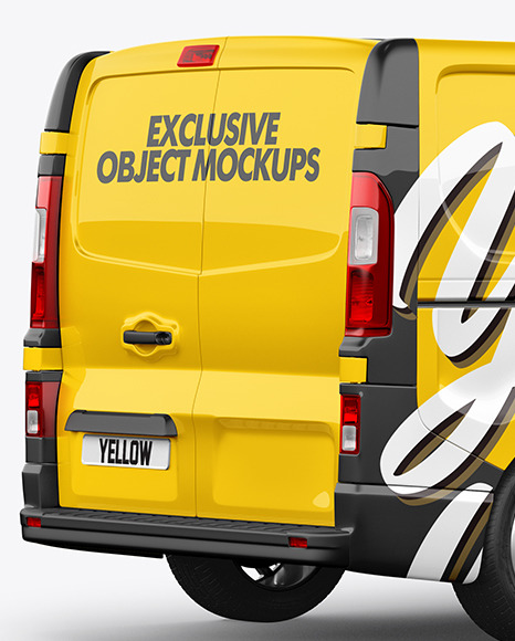 Panel Van Mockup - Back Half Side View