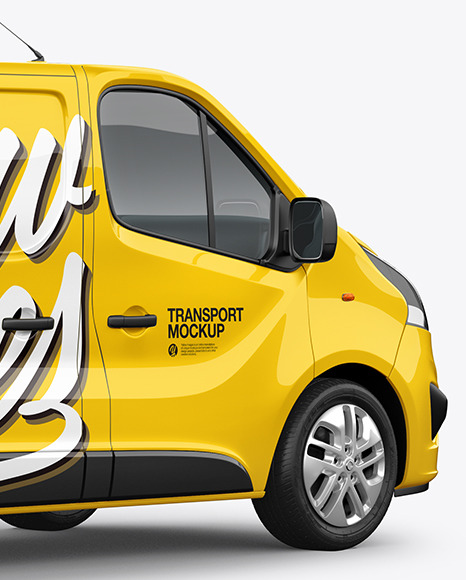 Panel Van Mockup - Back Half Side View