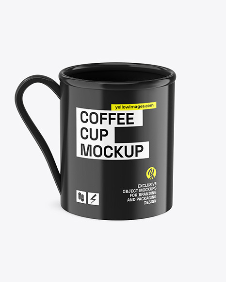 Glossy Coffee Cup Mockup