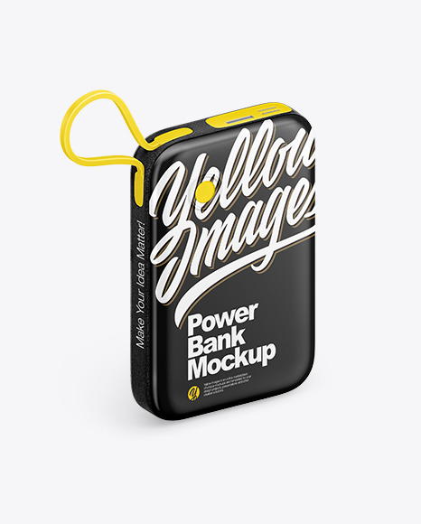 Glossy Power Bank Mockup