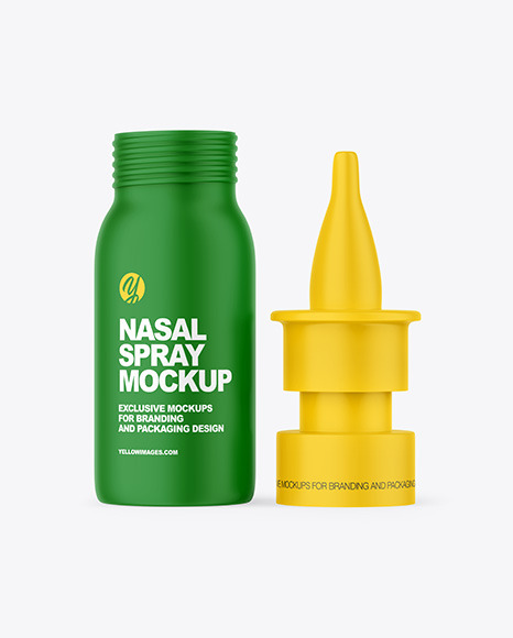 Opened Matte Nasal Spray Bottle Mockup