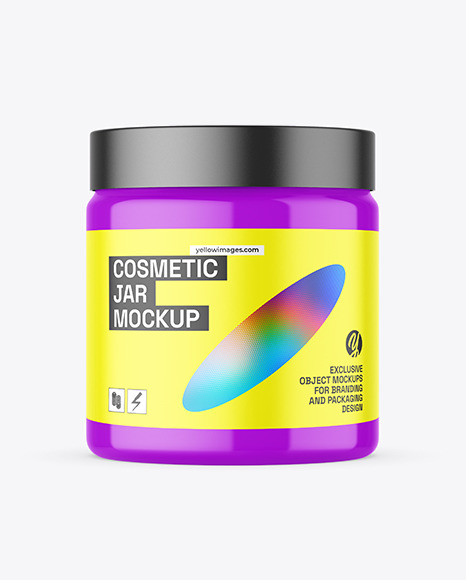 Glossy Cosmetic Jar Mockup