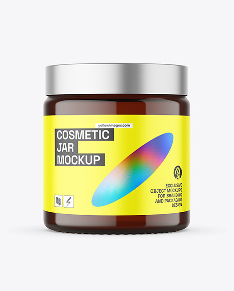 Amber Cosmetic Jar Mockup