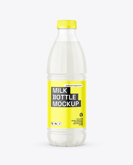 Clear Plastic Milk Bottle Mockup