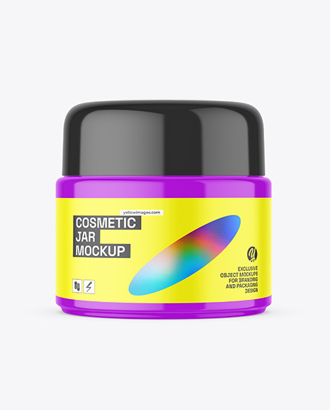 Glossy Cosmetic Jar Mockup