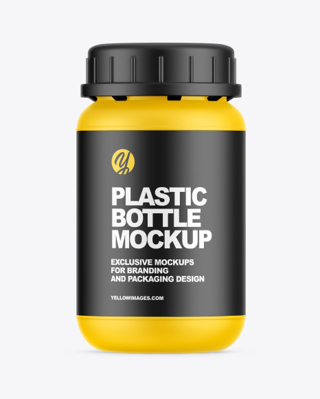 Matte Plastic Pharmacy Bottle Mockup