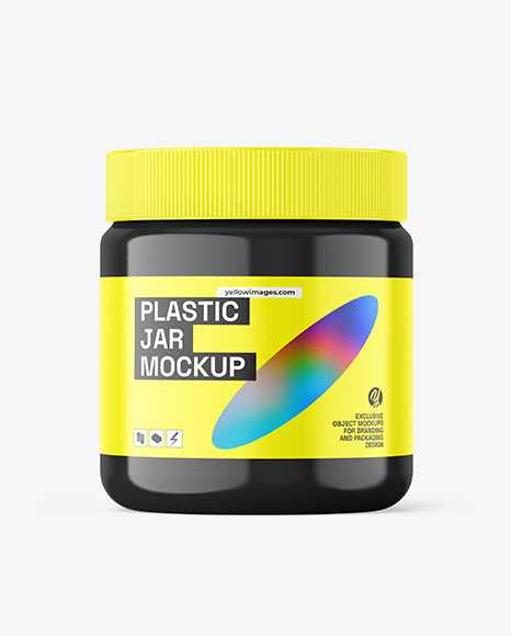 Glossy Plastic Jar Mockup