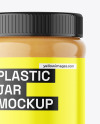 Plastic Jar with Peanut Butter Mockup