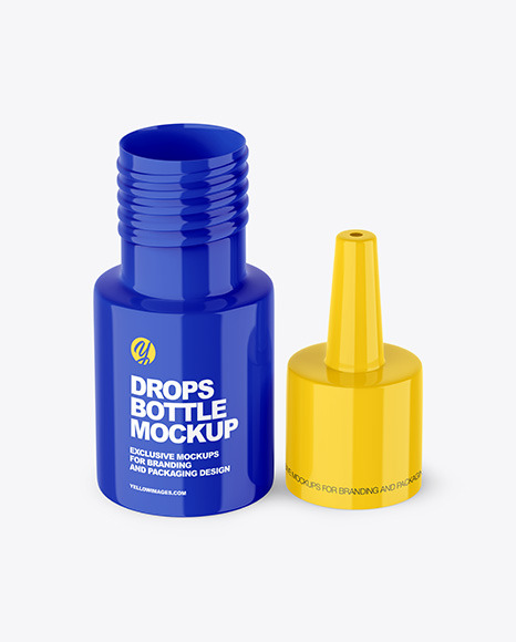 Opened Glossy Drops Bottle Mockup