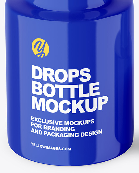 Opened Glossy Drops Bottle Mockup