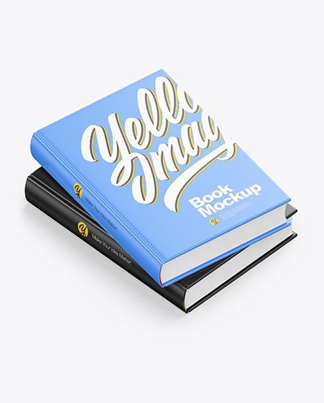 Two Hardcover Books Mockup