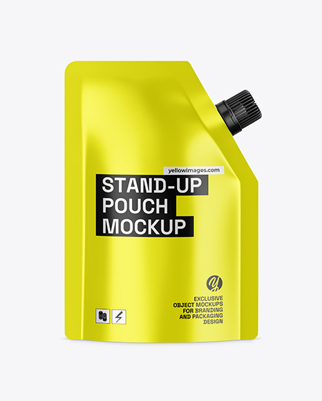 Metallic Stand-Up Pouch Mockup