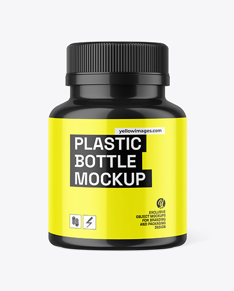 Glossy Plastic Bottle Mockup