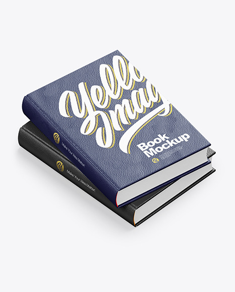 Two Leather Books Mockup