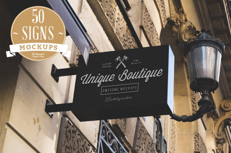50 Signs mockups