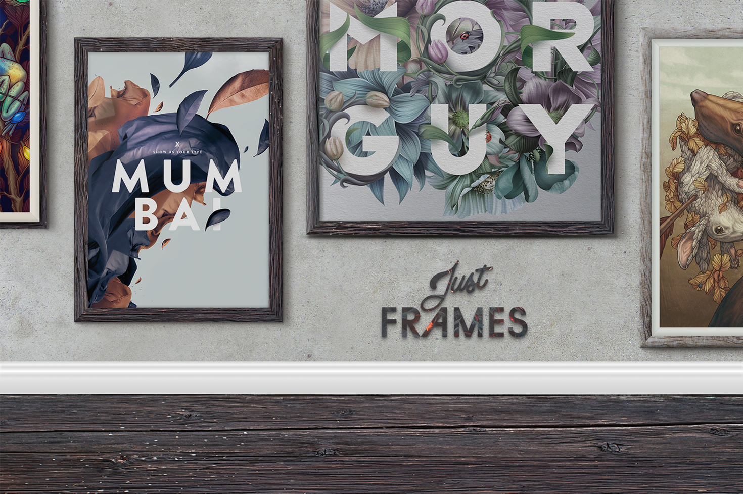 Just Frames Frames Mockups on Yellow Images Creative Store