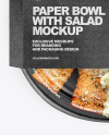 Paper Bowl With Salad Mockup