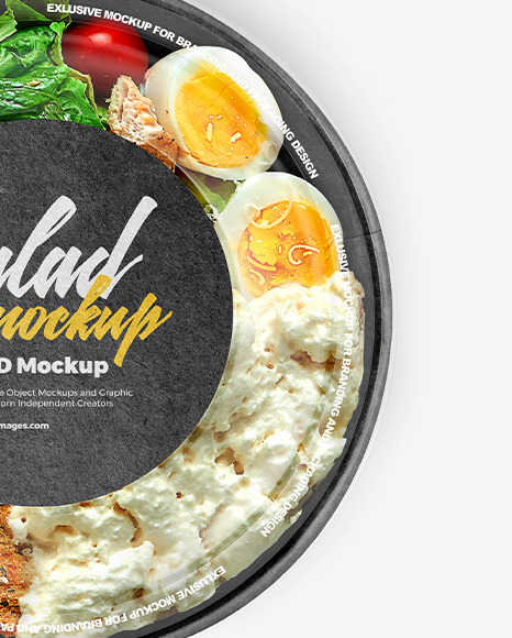 Paper Bowl With Salad Mockup