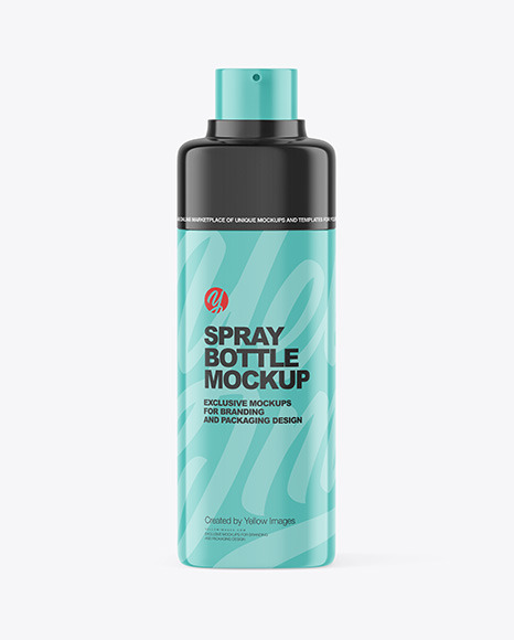 Glossy Spray Bottle Mockup
