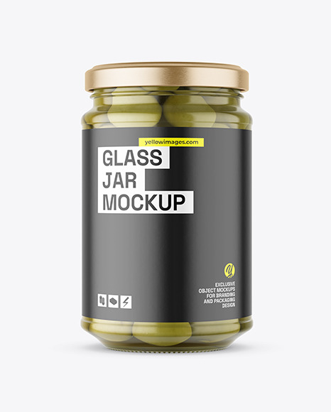 Clear Glass Jar with Capers Mockup