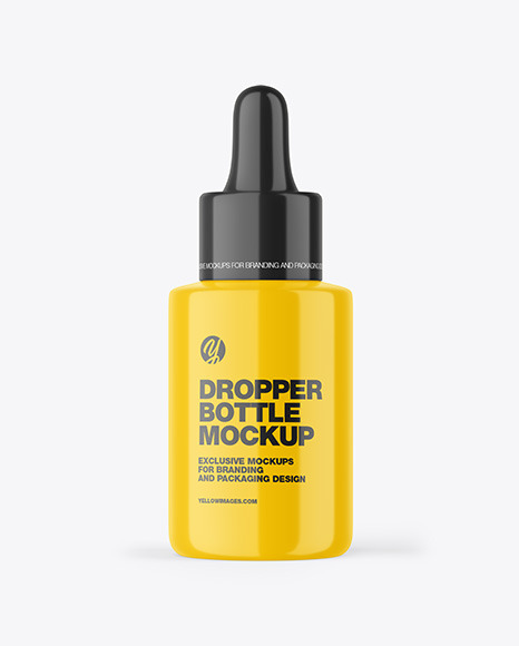 Glossy Plastic Dropper Bottle Mockup