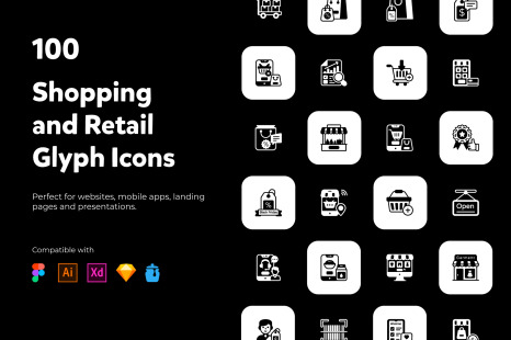 100 Shopping and Retail Icons