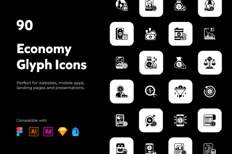 90 Economy Solid Icons