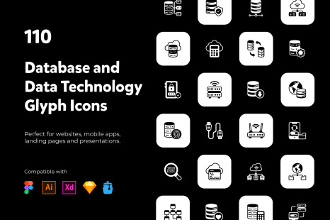 110 Database and Technology Icons