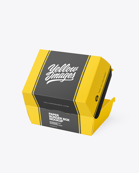 Paper Burger Box Mockup