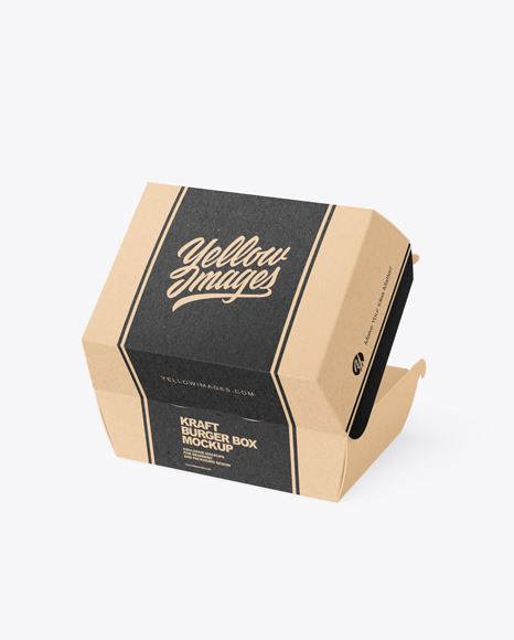 Kraft Burger Box Mockup