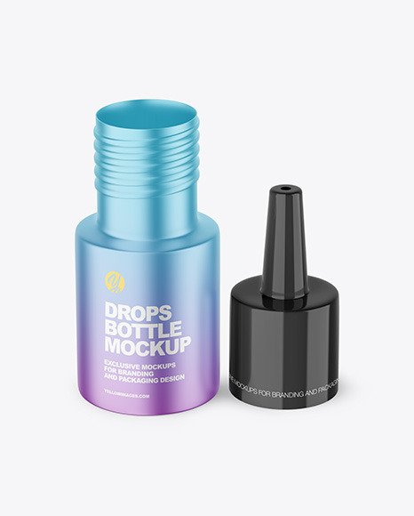 Matte Metallic Drops Bottle Mockup