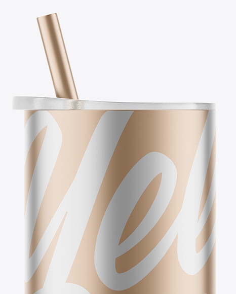 Metallic Skinny Tumbler Mockup cup 451337