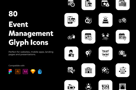 Event Management Glyph Icons