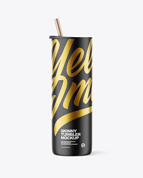 Matte Skinny Tumbler Mockup coffee travel mug 404943