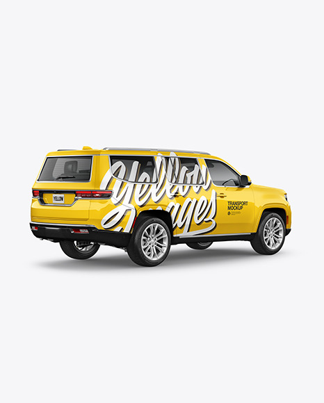 Luxury SUV Mockup - Back Half Side View