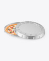 Metallic Round Pizza Box Mockup